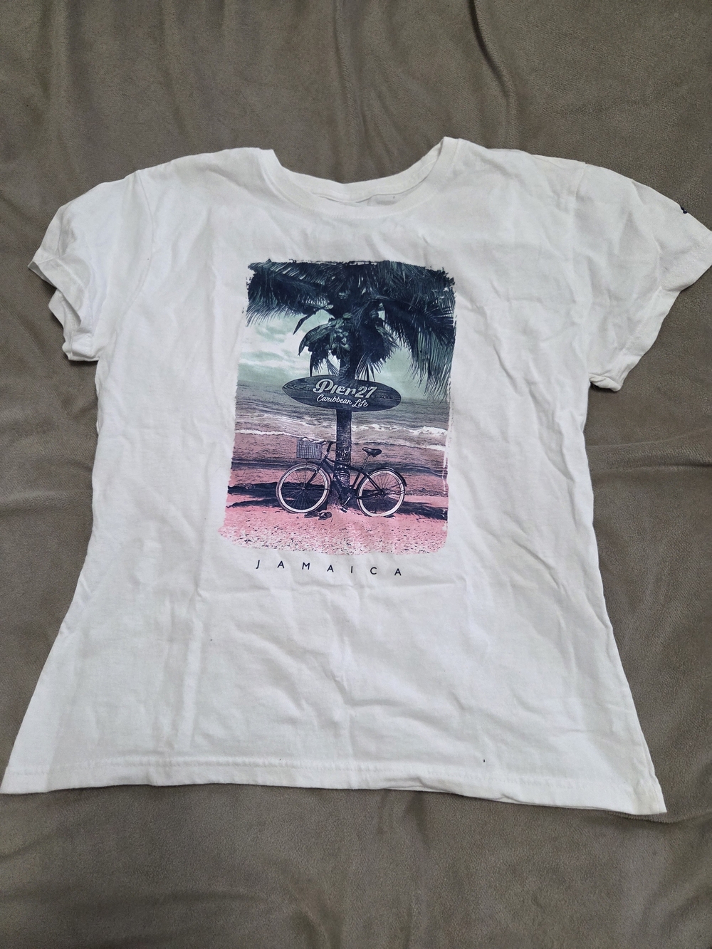 White Jamaica Graphic Tee - Women's Casual Top